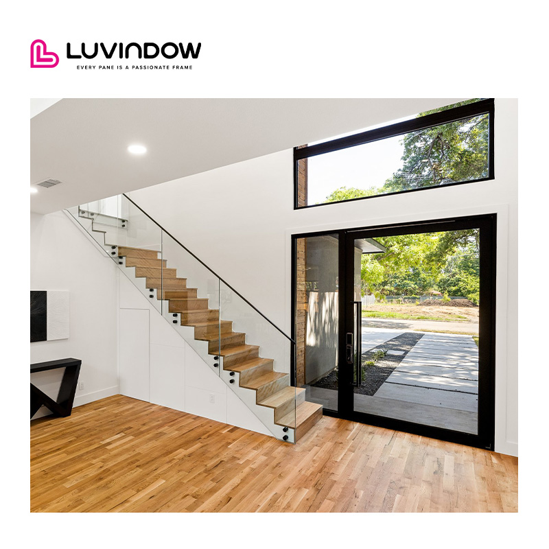 Modern Aesthetic Built To Last Low Maintenance Thermal Break Aluminum Glass Pivot Door For Luxury Villa Exterior Entry Hotel Use