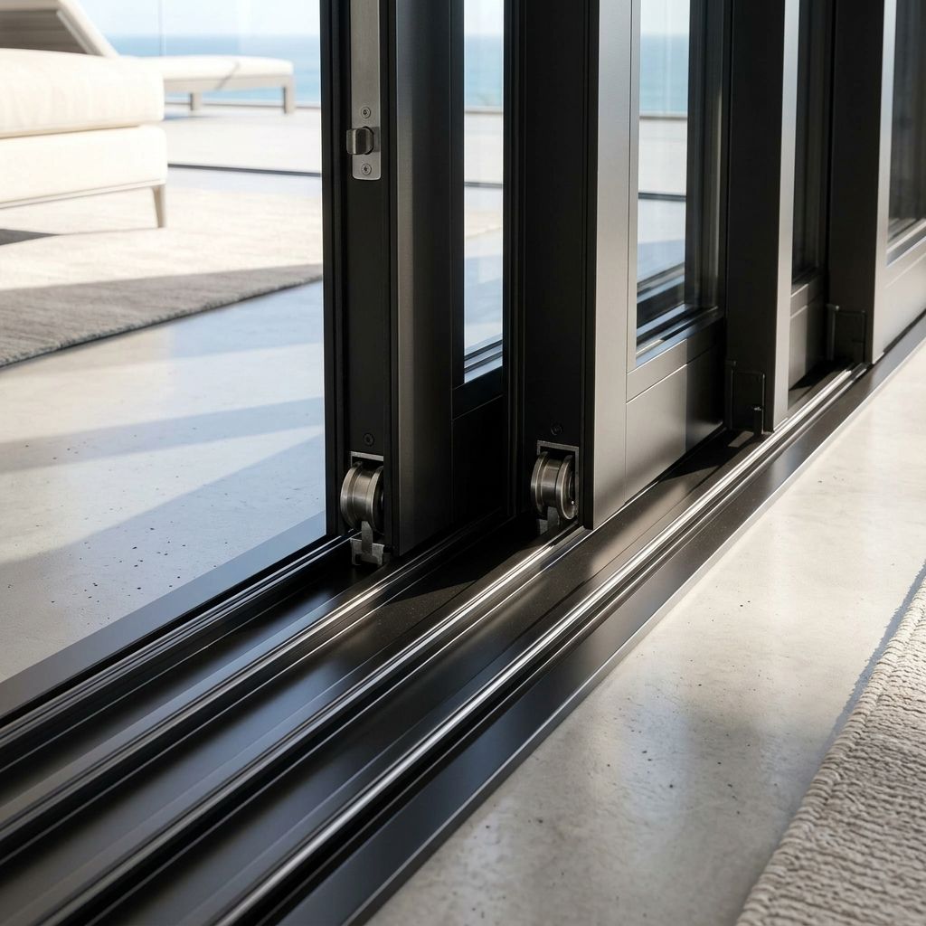 Triple Glazed Four Panel Sliding Door Four Track Thermal Insulated Energy Rated Draft-Proof Aluminum Door