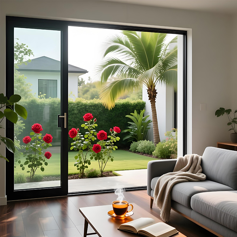 Aluminum Tempered Glass Sliding Balcony Veranda Door For House Metal Modern Sliding Doors Decorative Soundproof Patio Doors