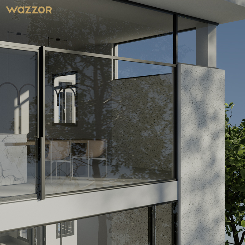 Wazzor Hurricane Proof High Impact Black Aluminum Alloy Low-E Glass Aluminium Windows And Doors Casement Window S For USA