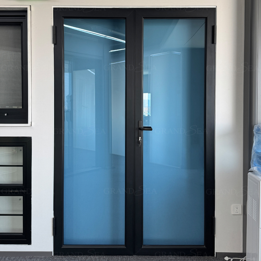 Residential Crittall Door Interior Partition Aluminum Tempered Glass French Entry Casement Doors