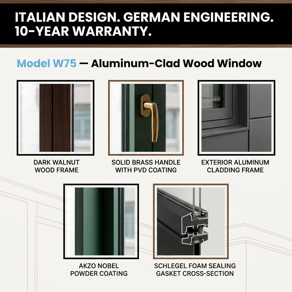 Sayyas Windows F120 Modern Flush Design Energy Efficient Double Glazed Windows Aluminum Clad Wood Window Manufacturer China