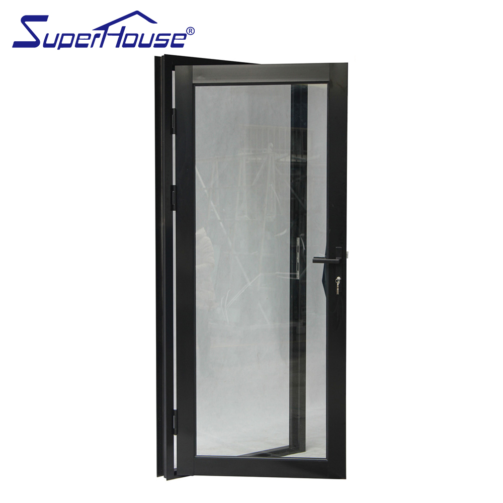 Hurricane Proof Impact Doors Thermal Break Windproof Exterior Aluminum Triple Glazed Hinged Glass Door