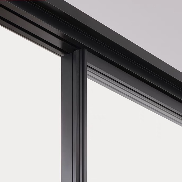 Ultra-Narrow Aluminum Alloy Glass Sliding Door Partition Folding Design Lower Rail Hanging Balcony Car Wash Shop Living Room