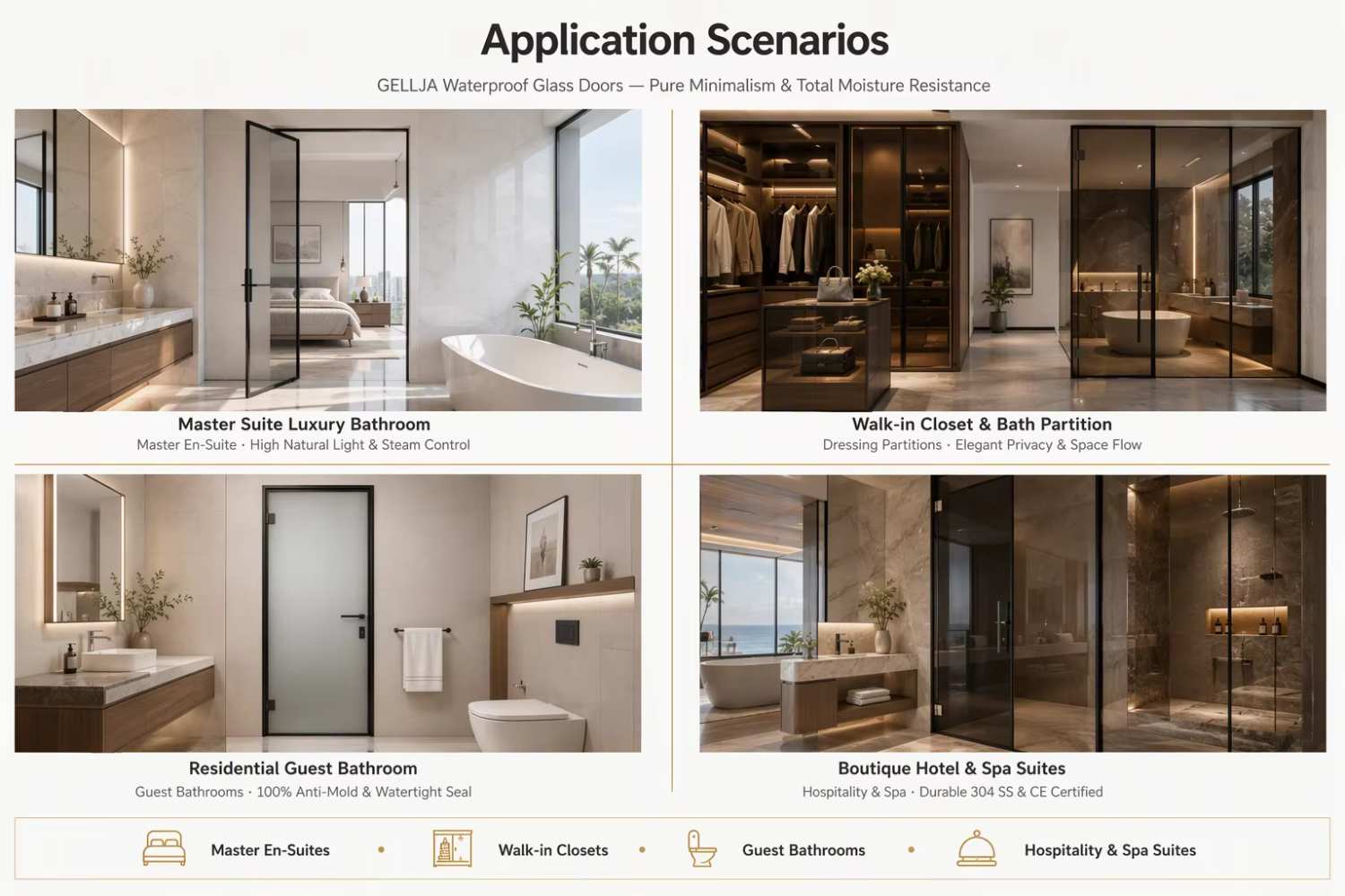 Modern French Design Narrow Frame Aluminum Glass Vertical Hinged Door for Interior Kitchen Bedroom Exterior Patio Bathroom