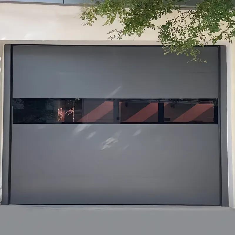 Sunnysky American Style Glass Garage Door Tilt up Vertical Aluminum Garage Door Bi Fold Flush Mount Sectional Garage Doors