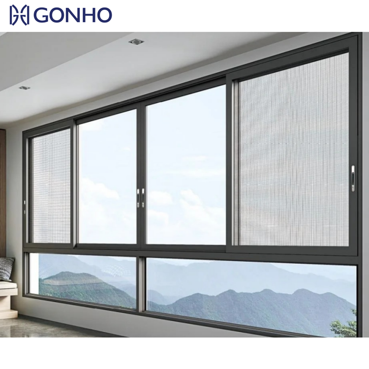 China Top Quality Cheap Waterproof Black Sliding Window Aluminium Doors and Windows