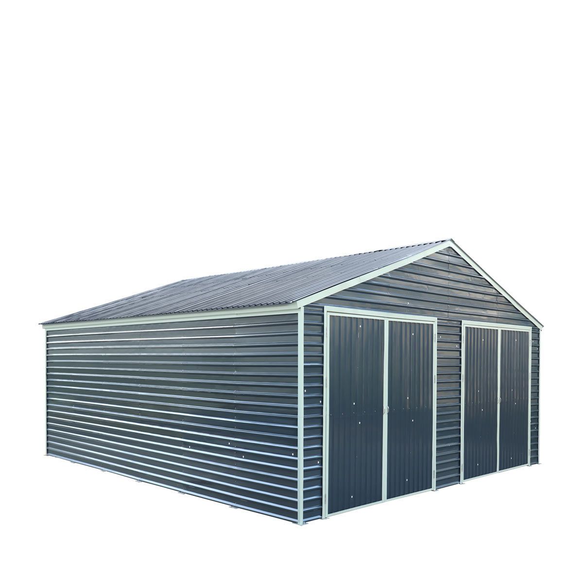 26' X 30' Aluminium Garage Shed 9' High Double Front Doors 14' Peak 780 Sq-Ft 900 Series Double Wall Waterproof 12-Year Limited