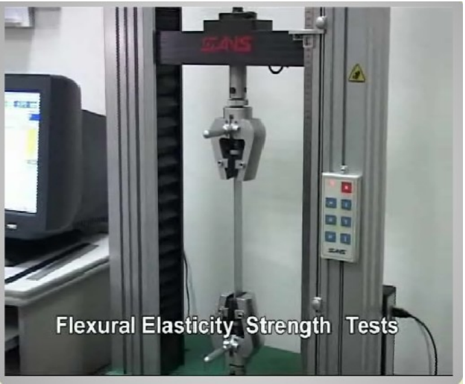 Flexural elasticity strength tests